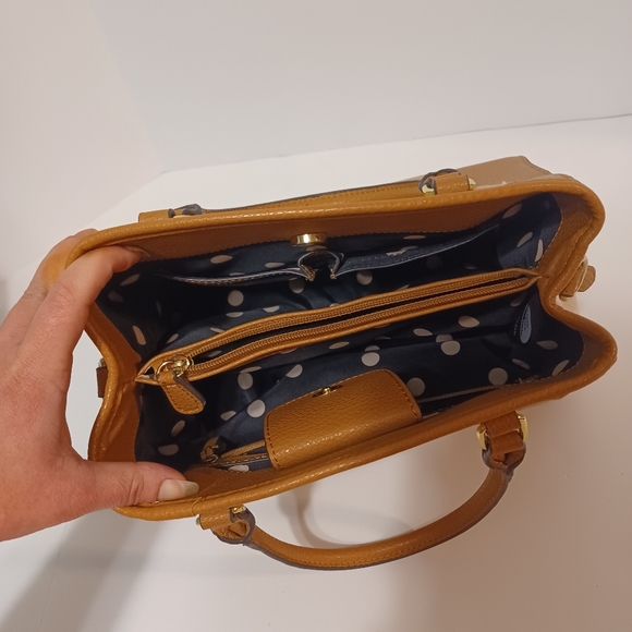 Anne Klein Purse Never Used Tan Cream Gold Accent Hardware Missing Long Strap - Picture 6 of 11